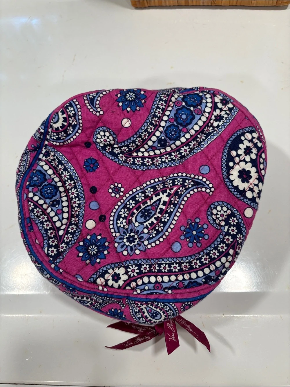 Vera Bradley Round Paisley Travel Cosmetic Case in Boysenberry Print